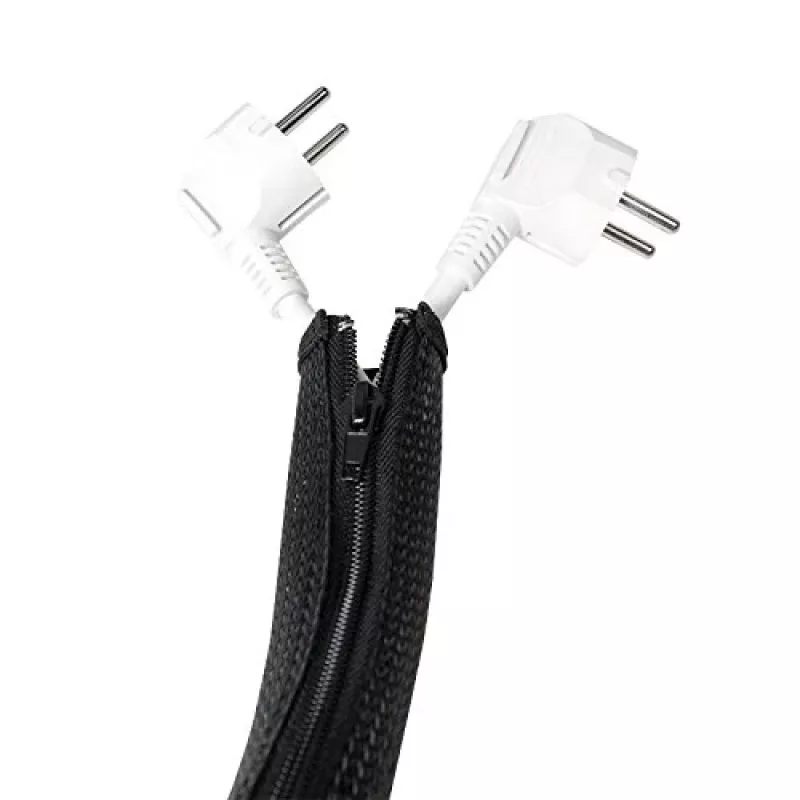 LOGILINK KAB0047 LOGILINK Organizer flessibile per cavi con cerniera, nero 2m
