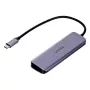 Hub USB Unitek P5+ — 5 porte (4 × USB 3.2 Gen 2 Type-A), host USB 3.2 Gen 1, 5 Gbit/s, 10 W PD, alluminio, grigio