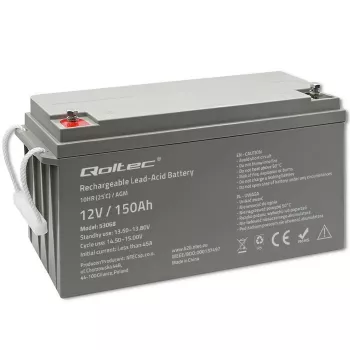Qoltec 53068 batteria AGM | 12V | 150Ah | max. 2250A