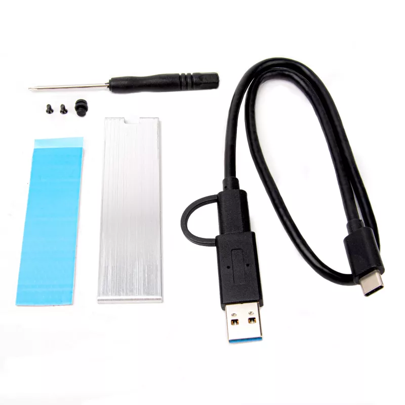 Box esterno per SSD M.2 SilverStone SST-MS13, USB 3.2 Gen 2, display di stato RGB LED, nero