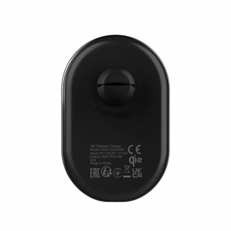 Caricabatterie wireless per auto CANYON OnGrip 105 15W Qi2 Wireless nero