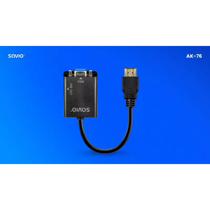 Adattatore HDMI-VGA con audio AK-76 Savio SAVAK-76