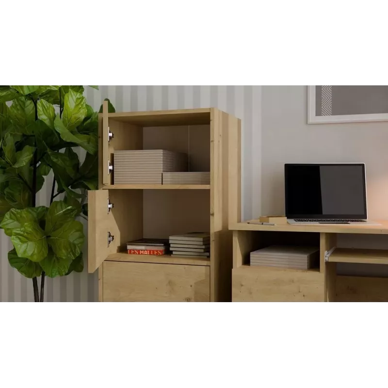 Comodino ALMA, antracite/rovere artisan