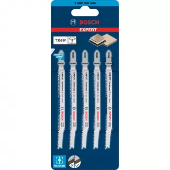 Bosch EXPERT ‘HARDWOOD 2-SIDE CLEAN’ T308 BF Lama per seghetto alternativo bimetal 5 pz.