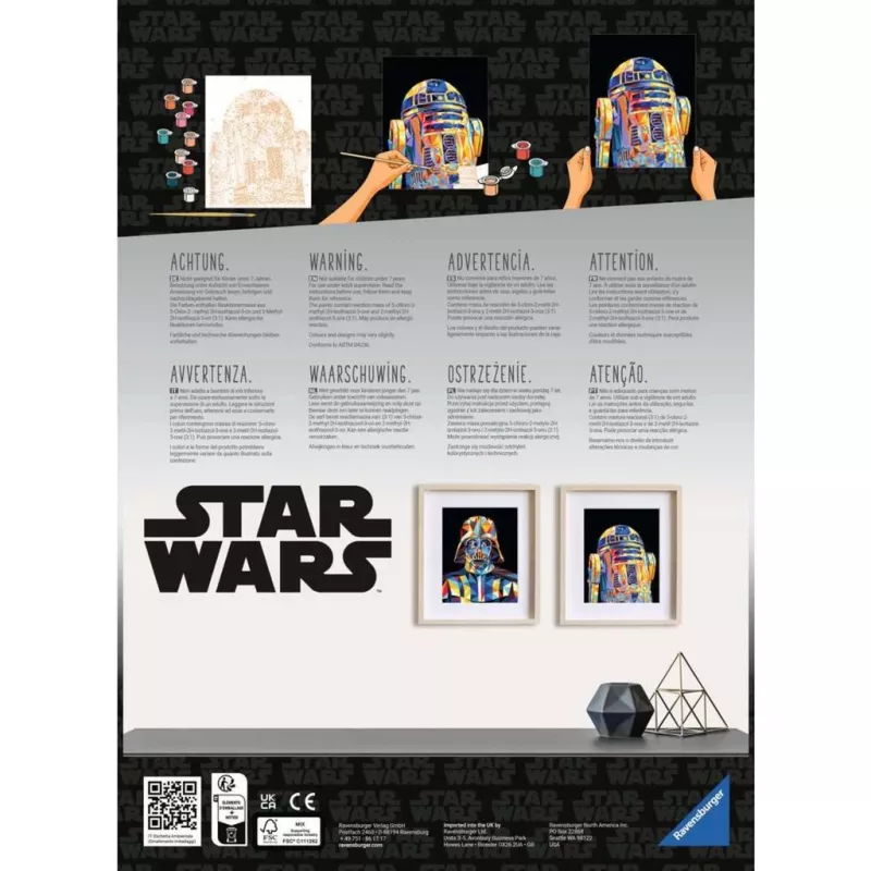 Set da colorare Ravensburger CreArt Star Wars R2‑D2 – set colora per numeri