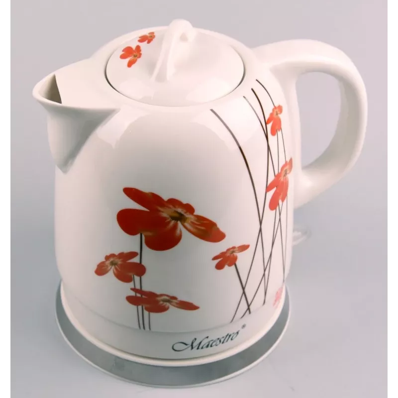 Bollitore Feel-Maestro MR-066-RED FLOWERS 1,5 L 1200 W rosso, bianco
