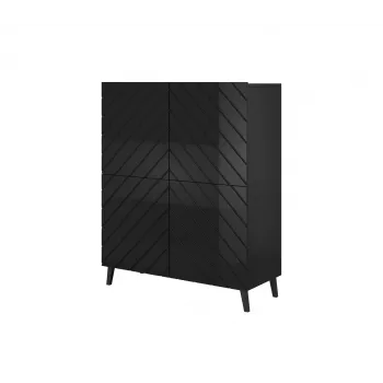 Scaffale ABETO 100,5 x 40 x 121,5 cm nero/nero lucido