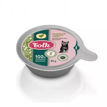 FOLK Kitten delizioso piatto di tacchino - cibo umido per gatti - 85g