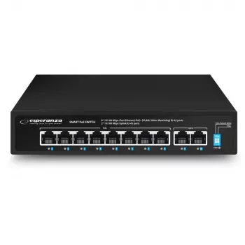 Esperanza ENS106 switch PoE 10 porte 10/100 96 W