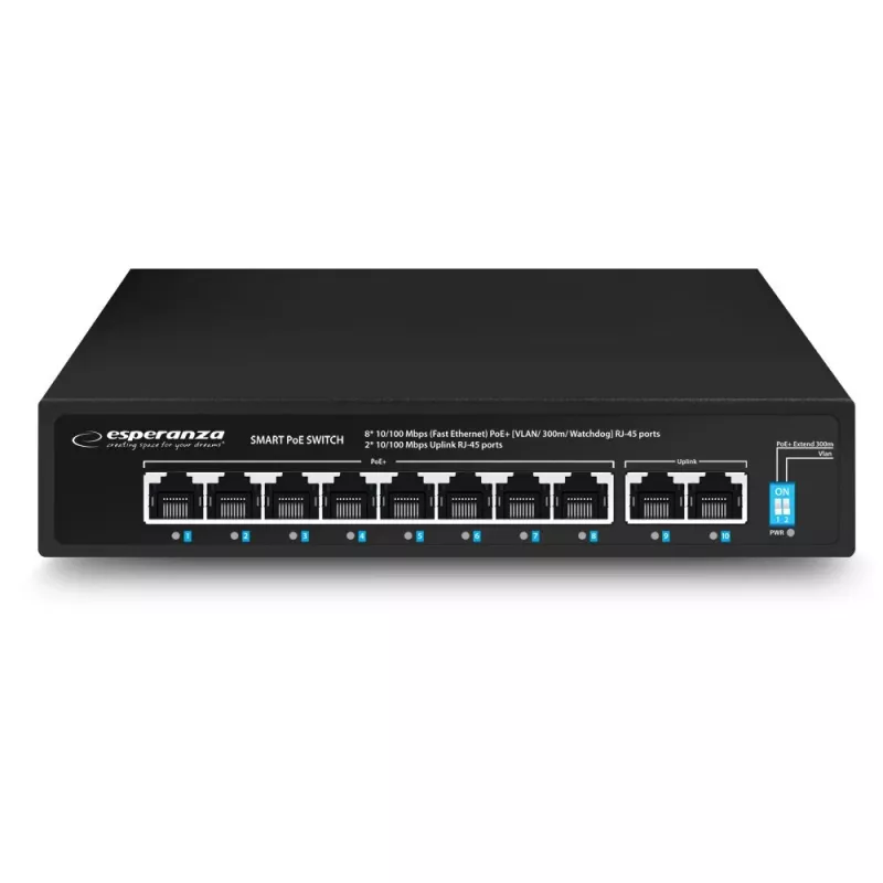 Esperanza ENS106 switch PoE 10 porte 10/100 96 W