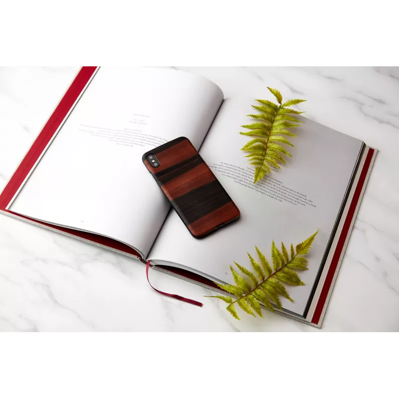 Custodia per smartphone man and wood per iPhone XS Max – nero ebano, cover posteriore rigida protettiva