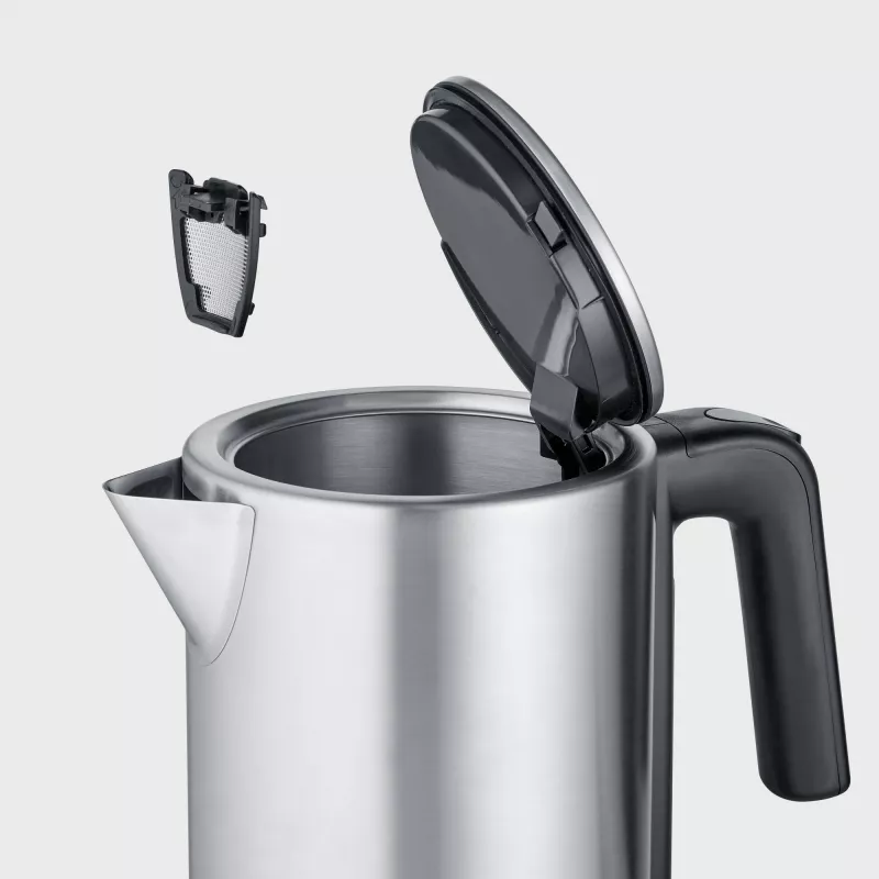 Bollitore SEVERIN WK 3449 — 1,7 l, 2400 W, acciaio inox/plastica, nero-argento