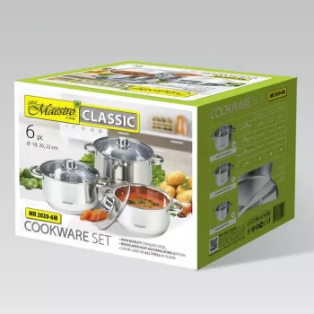 MAESTRO MR-2020-6M set di pentole da 6 pezzi, acciaio inox
