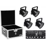 Set luci LED PAR-56 EUROLITE 20000411 — 4 proiettori HCL PAR-56 con flightcase e controller