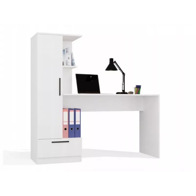 Set scrivania + libreria Cosmo, bianco
