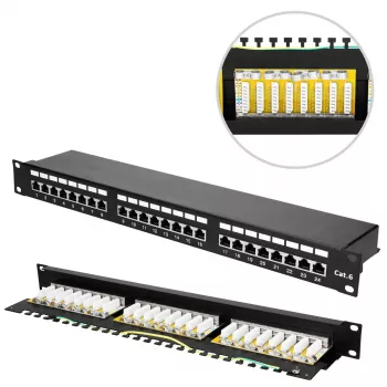Extralink CAT6 STP V2 | patch panel | 24 porte