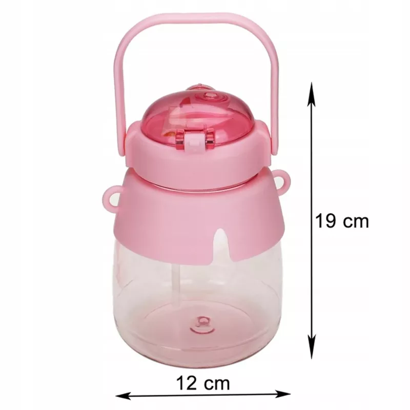 Borraccia Extralink per scuola con cannuccia e tracolla 1 L rosa