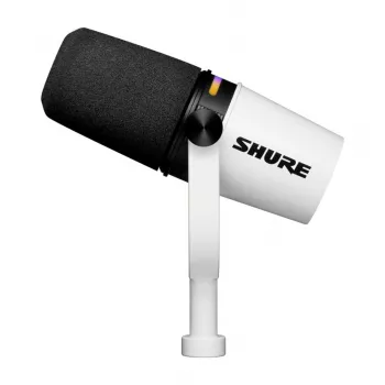 Shure MV7+-W - microfono da tavolo/voce con connessione XLR/USB-C, bianco