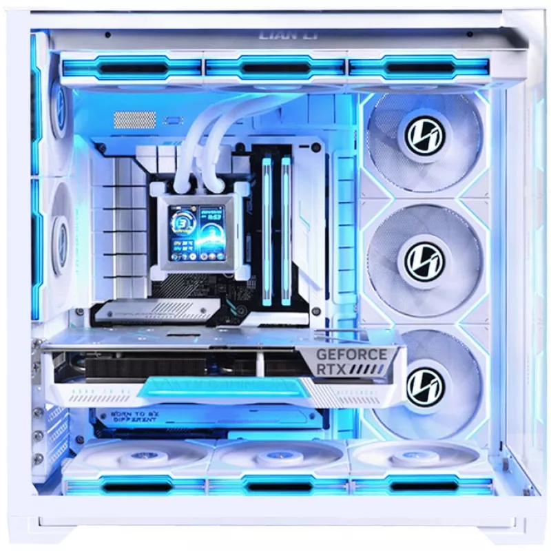 Case PC Lian Li 011 Vision Compact tower bianco