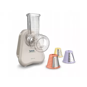 Affettatrice elettrica per verdure Tefal Fresh Express DN853BE0 — 150 W, 3 inserti intercambiabili, 1 velocità, crema