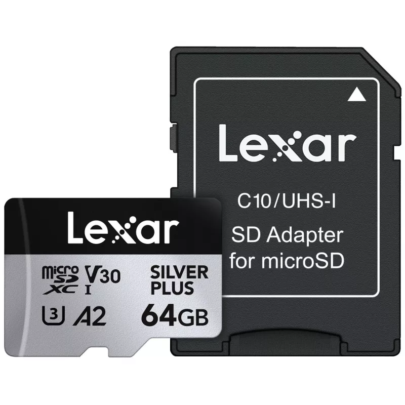 Scheda MicroSD Lexar 64 GB UHS-I Classe 3 SILVER PLUS