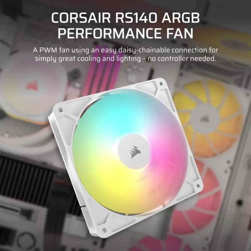 Ventola Corsair RS140 ARGB 14 cm bianco 330-1700 giri/min
