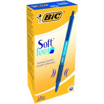 Penna a sfera BIC SOFTFEEL CLIC 0,32 mm, blu, confezione da 12 pz. 914346