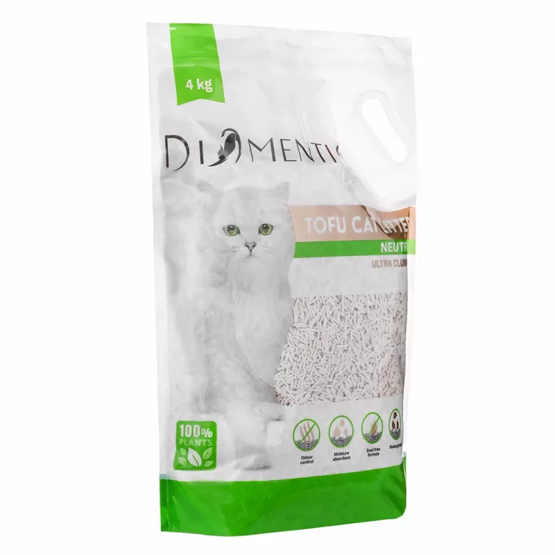 DIAMENTIQ Tofu Neutral Ultra agglomerante – lettiera vegetale – 4 kg