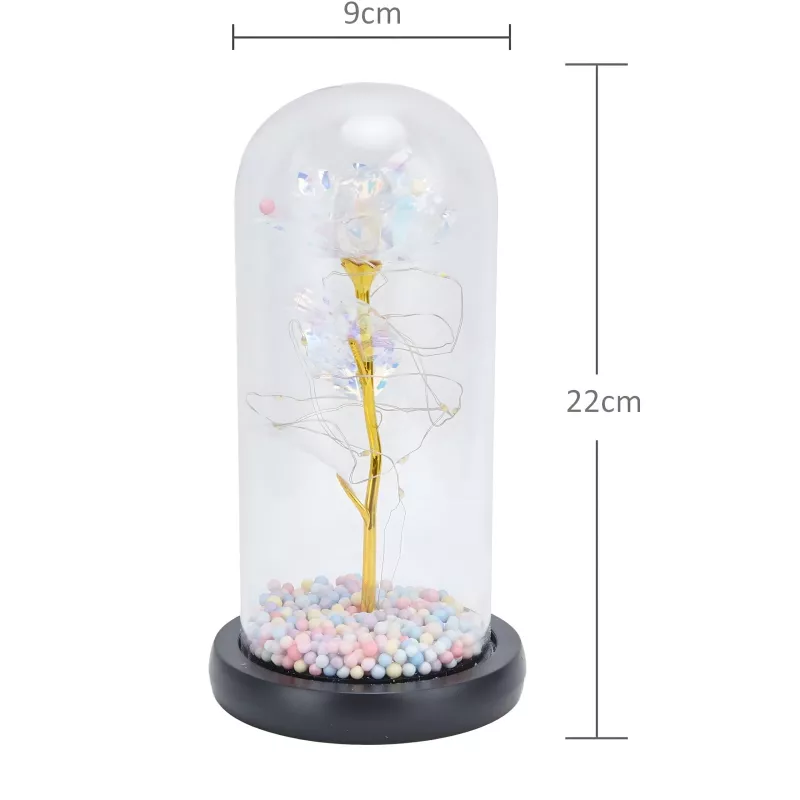 Rosa eterna in vetro Extralink Home, luce LED bianca