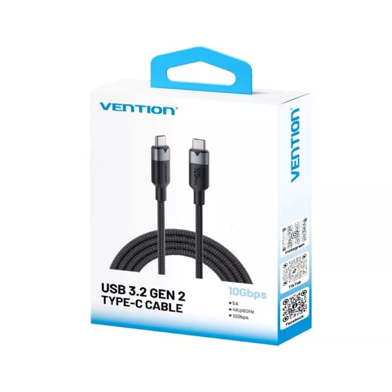 Vention cavo da USB-C a C USB 3.2 5A 10Gbps 1 m BK