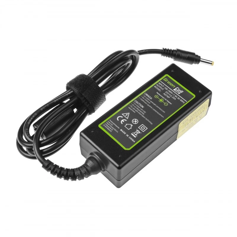 Alimentatore Green Cell AD76P 45W per laptop Lenovo, 20V 2,25A, da CA a CC, ingresso 100–240V, nero