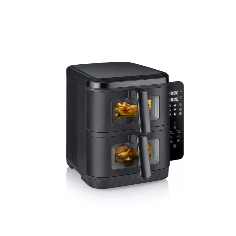 Friggitrice SEVERIN FR 2468 S-Fry Duo Stack 2-in-1 capacità di cottura, design a doppio cestello