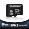 Scheda di memoria MicroSDHC PATRIOT PSF16GMDC10 — 16 GB, Class 10, UHS-I (U1), 80 MB/s, nero