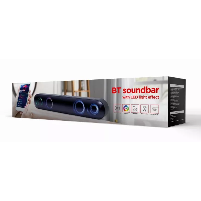 Gembird SPKBT-BAR400L soundbar nero 2.0 canali 10 W