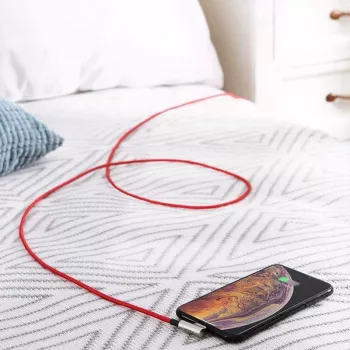 Cavo USB a Lightning Aukey CB-AL01 rosso – intreccio in nylon, connettore Lightning per dispositivi Apple