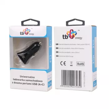 Caricabatterie universale da auto USB a+c Qc Tb ASTBXLU2USBACQC