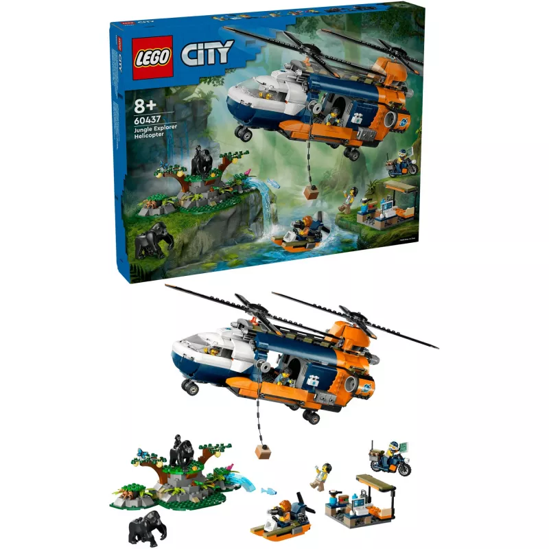 LEGO City 60437 elicottero Jungle Explorer al campo base