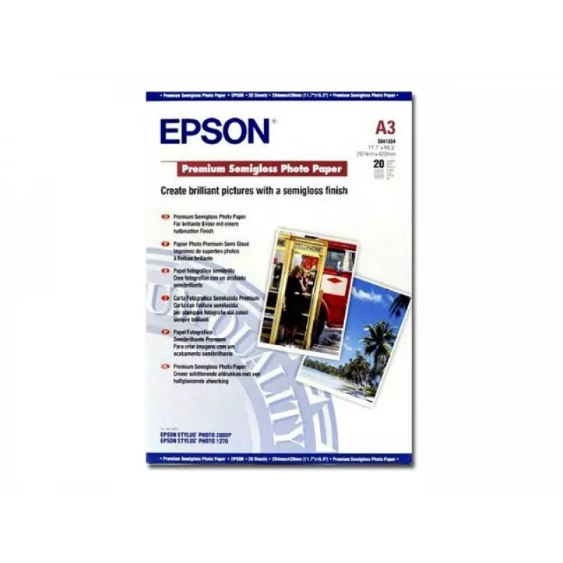 Epson carta fotografica Premium Semigloss, DIN A3, 251 g/m², 20 fogli