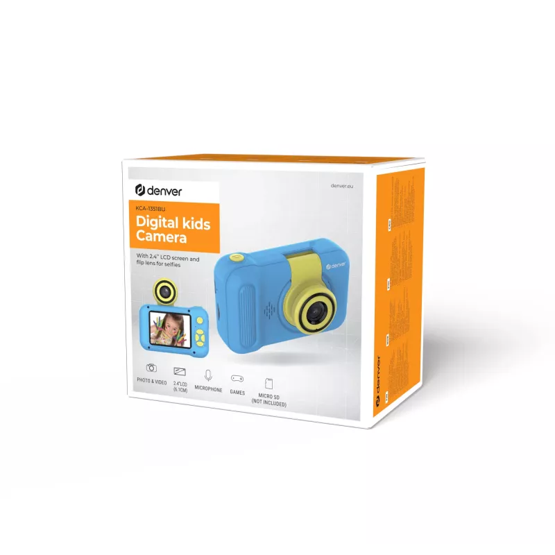 Fotocamera digitale per bambini Denver KCA-1351BU 2MP blu giallo