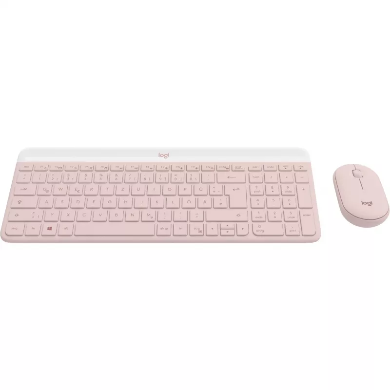 Logitech Slim Wireless Combo MK470 - set tastiera-mouse - wireless - 2,4 GHz - QWERTY - rosé (920-011314)