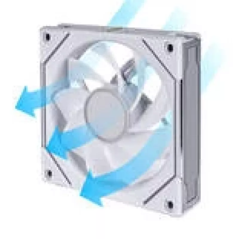 Ventola per case computer Lian Li Uni Fan 12RSLIN3W 120 mm bianca, 12 V, 0,2–2100 U/min, 2,66 mmH2O, FDB