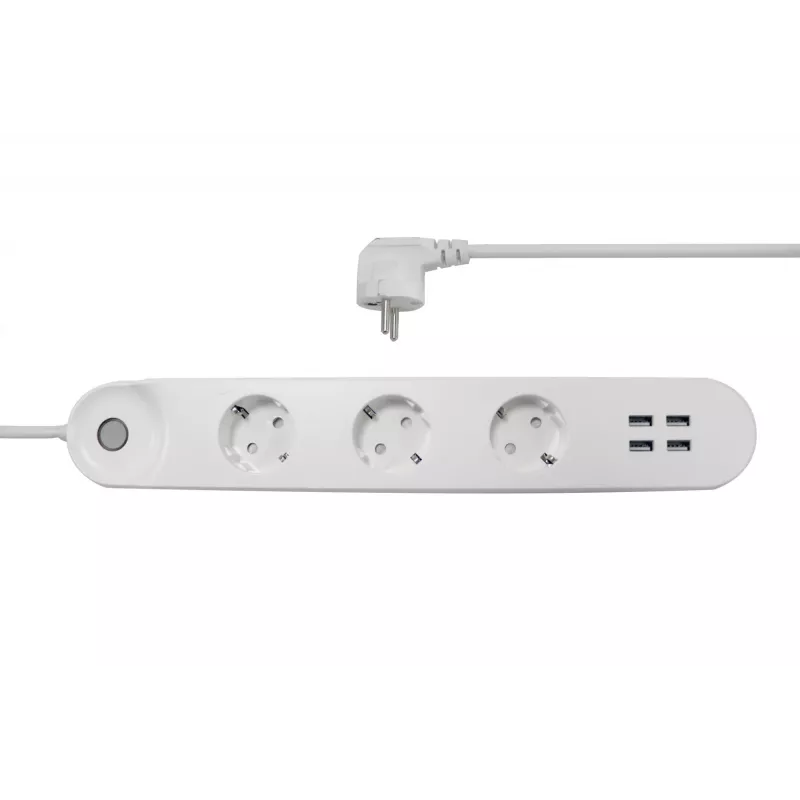 Ciabatta intelligente Denver SHP-300U 3 prese AC tipo E 4 bianco