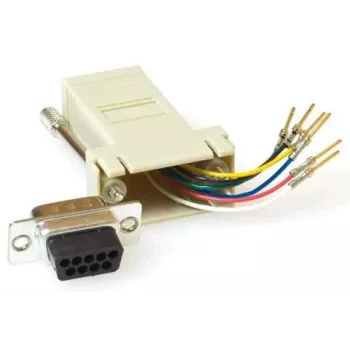 Adattatore di genere MicroConnect SAD008 — RJ45 femmina a DB9 femmina, beige
