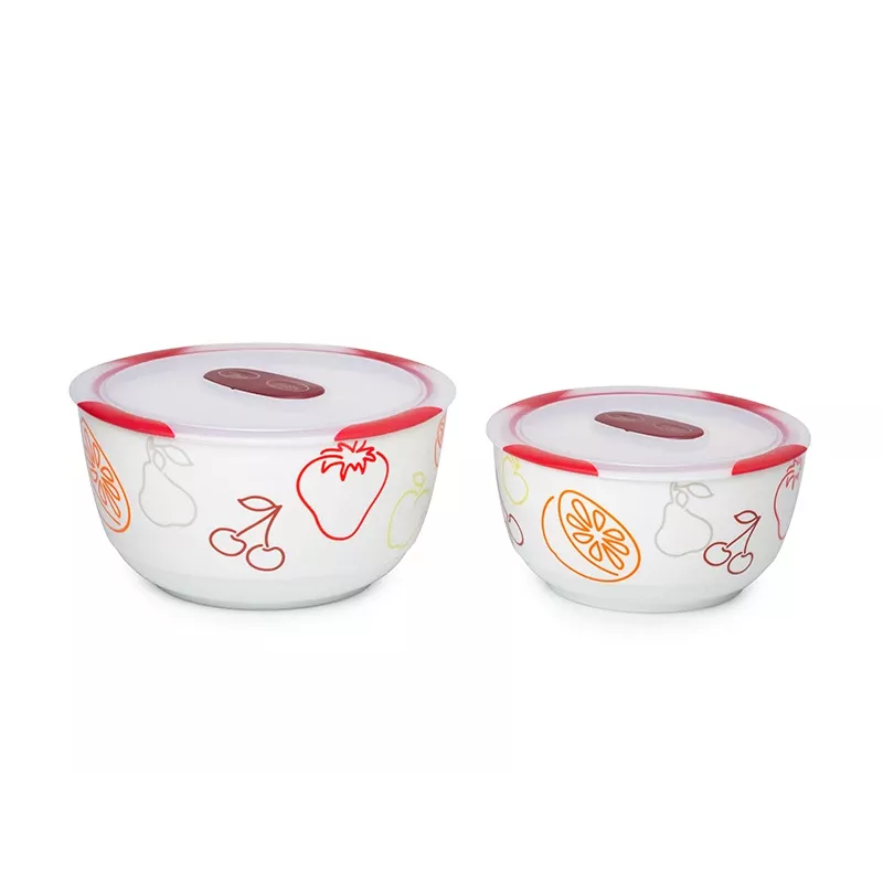 Set di ciotole OURSSON BS4781RC/DC rotondo in ceramica 3L bianco 2 pz.