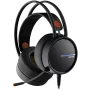 CANYON INTERCEPTOR GH-8A, cuffie da gaming jack 3,5 mm più porta USB per retroilluminazione LED, microfono regolabile e controllo del volume, con adattatore 2-in-1 da 3,5 mm, cavo 2 m, nero e arancione