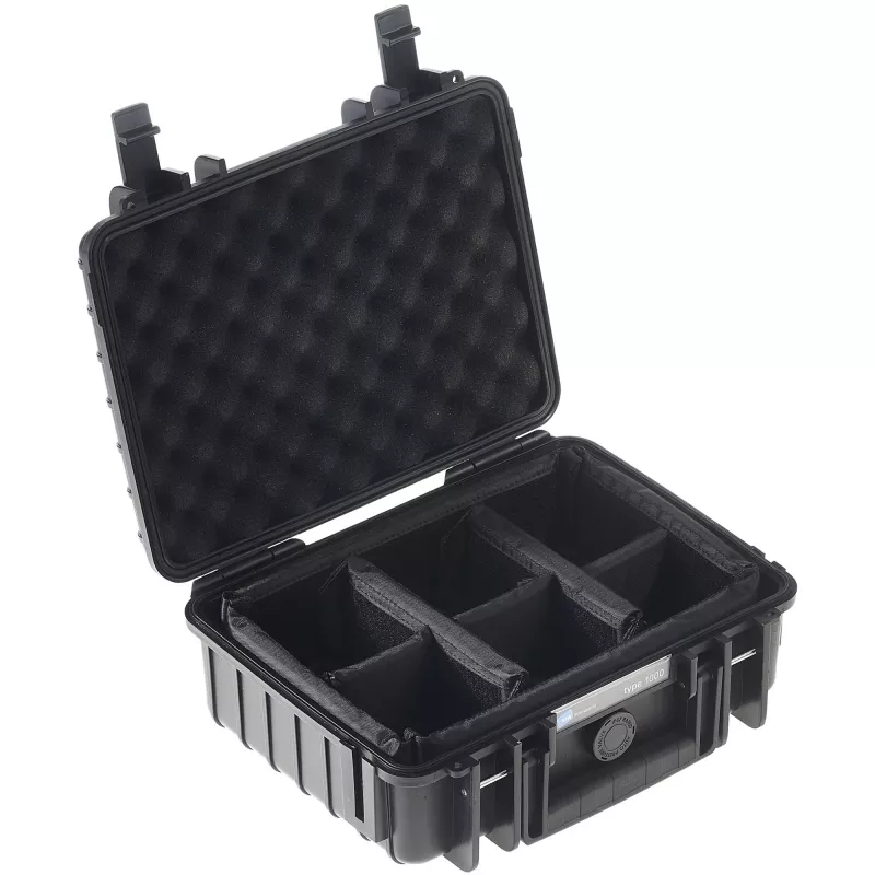 Valigetta B&W Type 1000 nera con inserto imbottito rimovibile
