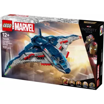 Set di costruzione LEGO Quinjet 76325 — Marvel, 1131 pezzi, 5 minifigure, per 12+, 280×450×300 mm