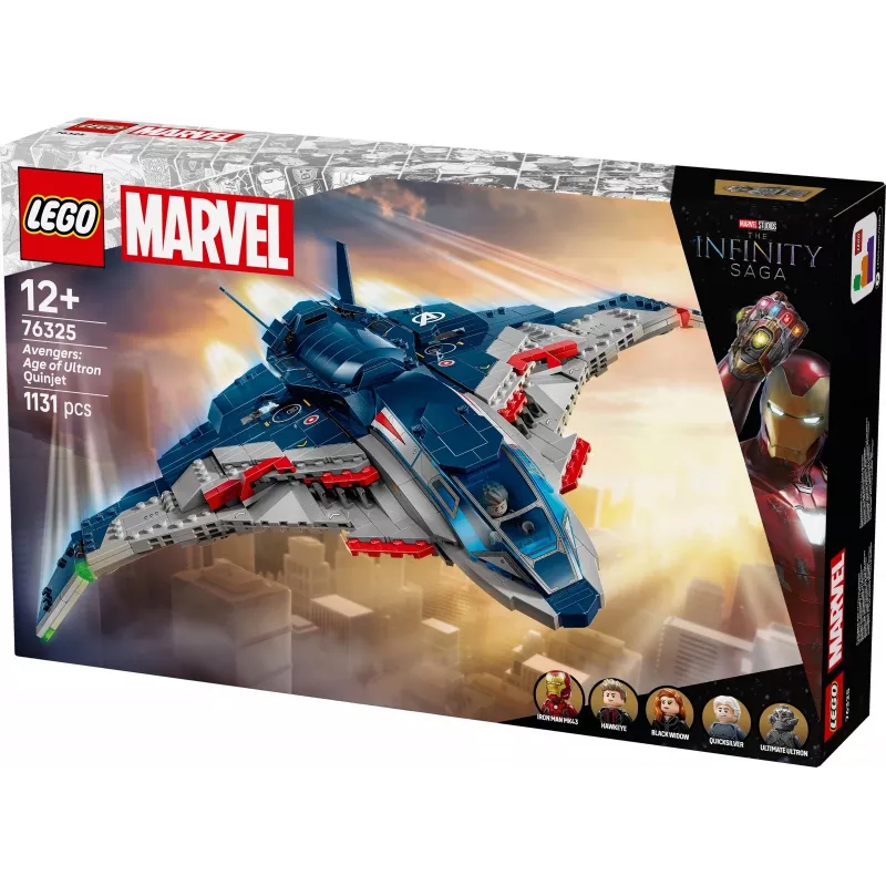 LEGO Marvel Super Heroes 76325 Avengers: Age of Ultron Quinjet, set di costruzioni, 1131 pezzi, 5 minifigure, 12+