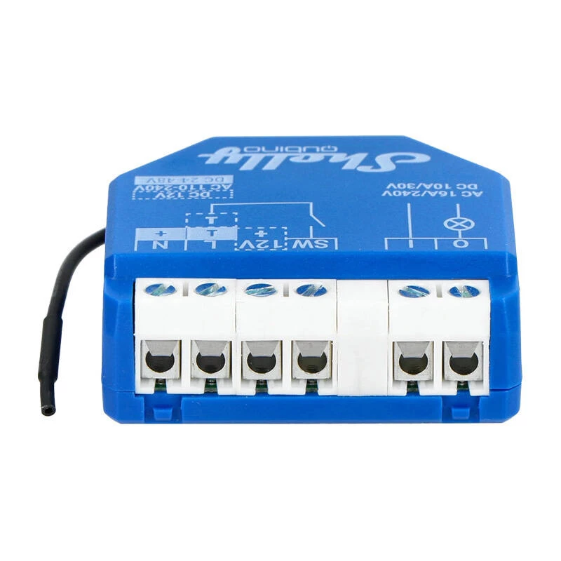 Relè intelligente Shelly Qubino Wave 1, 1 canale, da incasso, Z-Wave, 16 A, 110–240 V AC / 24–48 V DC, plastica, blu