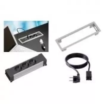 Bachmann POWER FRAME 3 posti - telaio per connessioni - grigio argento, RAL 9006 (317.000)